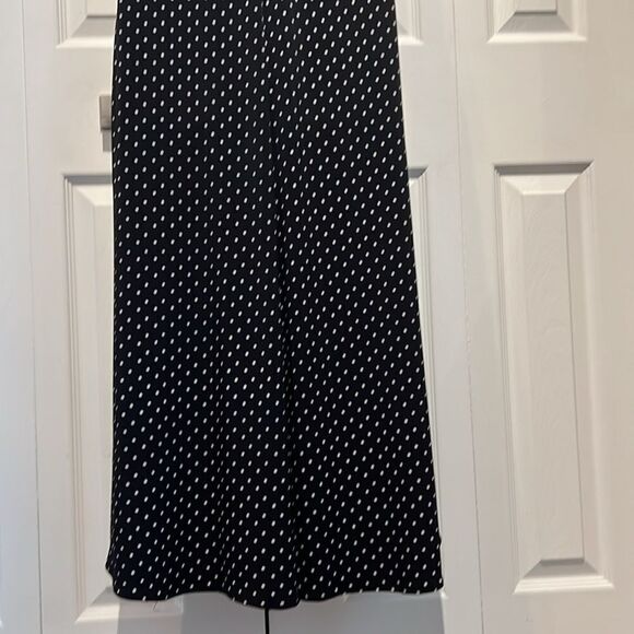 Spanner Black with White Polka Dots Sleeveless V Neck Maxi‎ Dress Size S - Picture 10 of 12